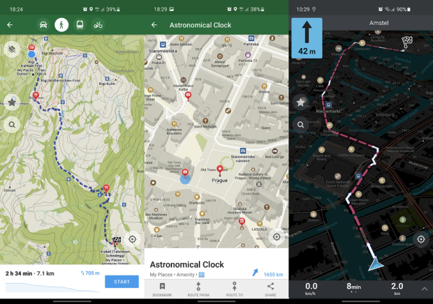 Interface d'Organic Maps sur un téléphone Android