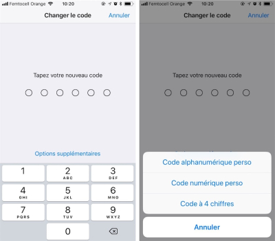 Les menus d'un iPhone pour activer le chiffrement